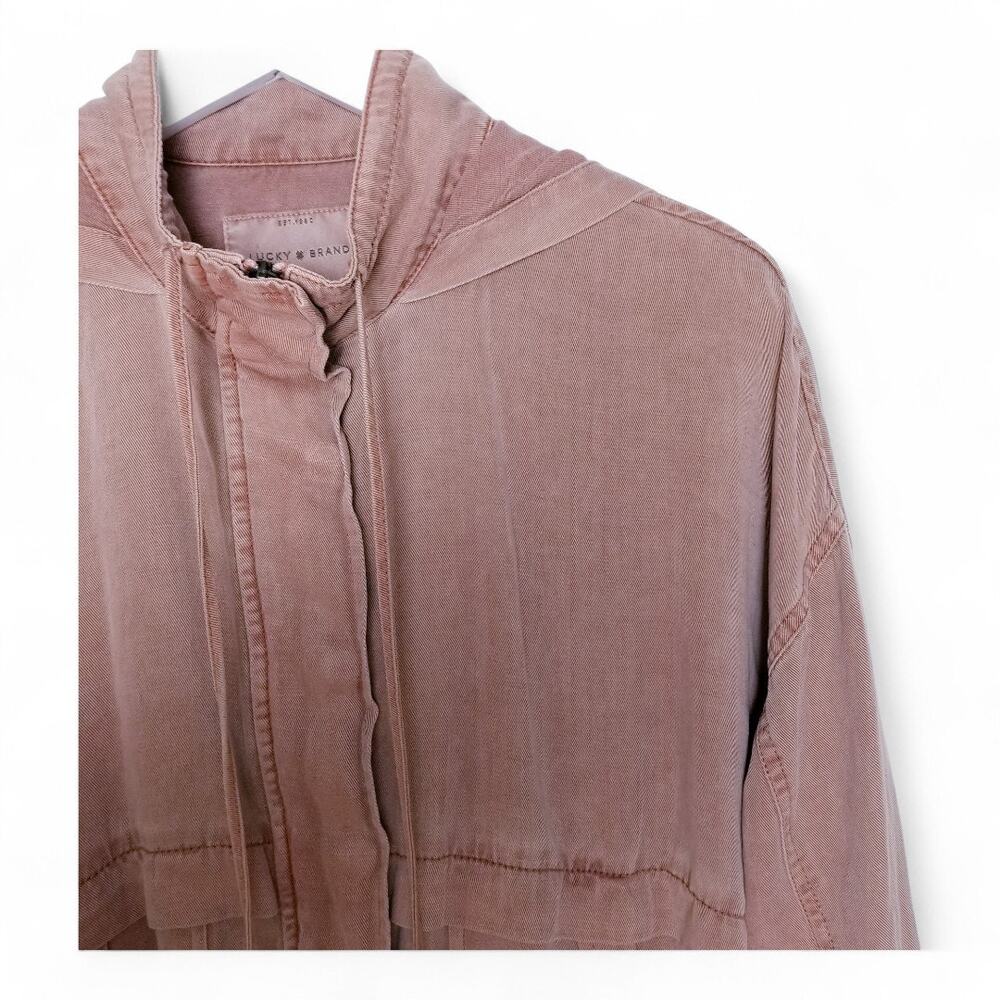 LUCKY BRAND Utility Anorak Jacket Linen Lyocell Blend in Blush - Size XS - Picture 4 of 8
